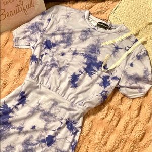 Tie Dye T-shirt Mini Dress in Lilac